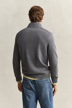 Load image into Gallery viewer, Gant Cotton Knit Half Zip Sweater Dark Melange Grey