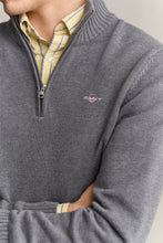 Load image into Gallery viewer, Gant Cotton Knit Half Zip Sweater Dark Melange Grey