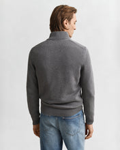 Load image into Gallery viewer, Gant Cotton Knit Half Zip Sweater Dark Melange Grey