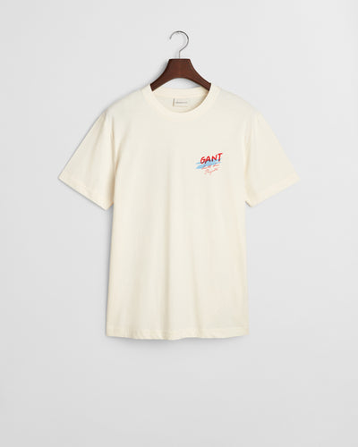 Gant Placed Graphic T-Shirt Cream