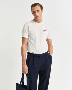 Gant Placed Graphic T-Shirt Cream