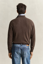 Load image into Gallery viewer, Gant Herringbone Texture Half Zip Jumper Brown Melange