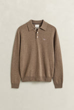 Load image into Gallery viewer, Gant Superfine Lambswool Knit Polo Light Brown Melange