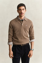 Load image into Gallery viewer, Gant Superfine Lambswool Knit Polo Light Brown Melange