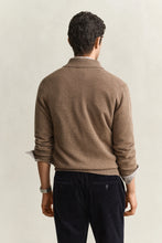 Load image into Gallery viewer, Gant Superfine Lambswool Knit Polo Light Brown Melange