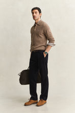Load image into Gallery viewer, Gant Superfine Lambswool Knit Polo Light Brown Melange