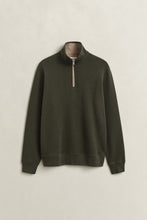 Load image into Gallery viewer, Gant Sacker Rib Half Zip Sweatshirt Dark Moss