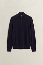 Load image into Gallery viewer, Gant Herringbone Texture Half Zip Jumper Evening Blue