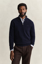 Load image into Gallery viewer, Gant Herringbone Texture Half Zip Jumper Evening Blue