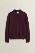 Load image into Gallery viewer, Gant Superfine Lambswool Knit Polo Wine
