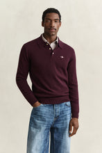 Load image into Gallery viewer, Gant Superfine Lambswool Knit Polo Wine