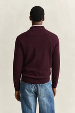 Load image into Gallery viewer, Gant Superfine Lambswool Knit Polo Wine