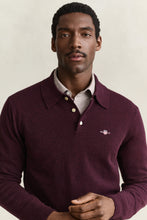 Load image into Gallery viewer, Gant Superfine Lambswool Knit Polo Wine