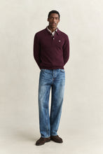 Load image into Gallery viewer, Gant Superfine Lambswool Knit Polo Wine