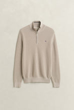 Load image into Gallery viewer, Gant Waffle Knit Half Zip Sweater Clay Beige