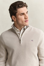 Load image into Gallery viewer, Gant Waffle Knit Half Zip Sweater Clay Beige