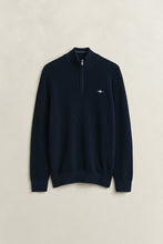 Load image into Gallery viewer, Gant Waffle Knit Half Zip Sweater Evening Blue