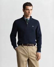 Load image into Gallery viewer, Gant Cotton Knit Half Zip Sweater Navy