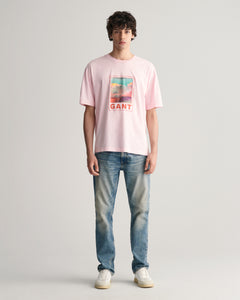 Gant Washed Graphic T-Shirt Pink