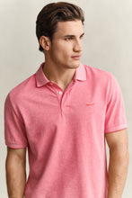 Load image into Gallery viewer, Gant Two Tone Pique Polo Top Rose Red
