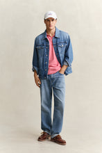 Load image into Gallery viewer, Gant Two Tone Pique Polo Top Rose Red