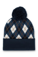 Load image into Gallery viewer, Sergio Tacchini Hamilton Jaquard Argyle Beanie Navy