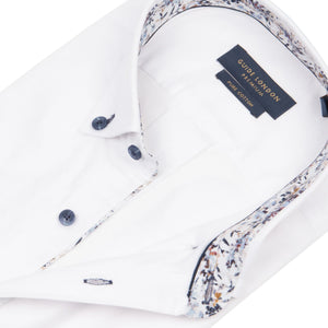 Guide London Button Down Collar Short Sleeve Shirt White