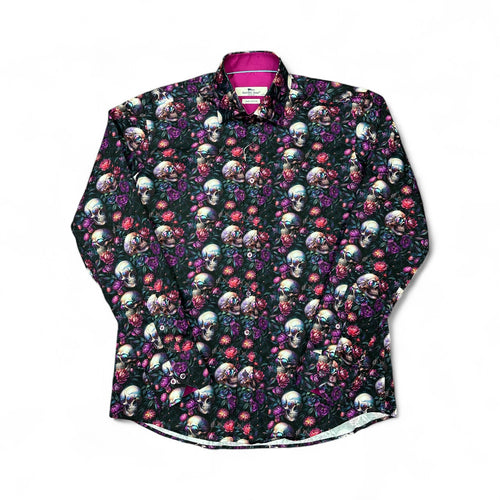 Claudio Lugli Sunglasses Skull Print Shirt Purple
