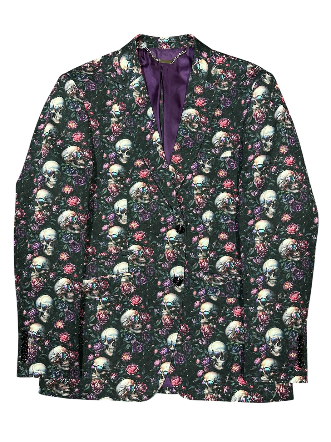 Claudio Lugli Sunglasses Skull Print Jacket Purple