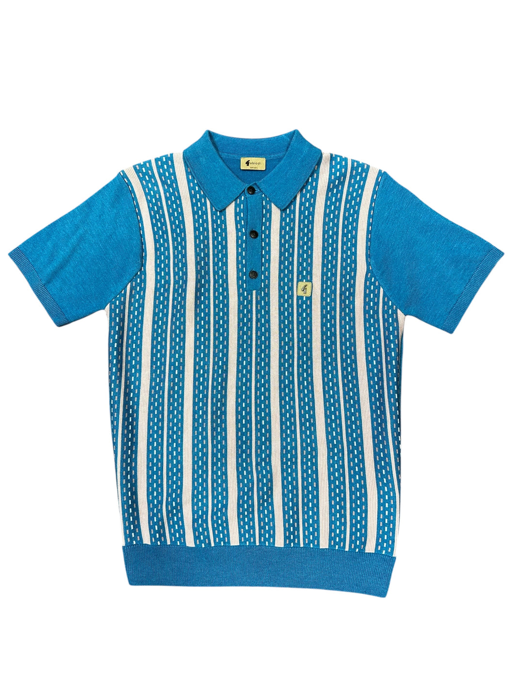 Gabicci Vintage Johnny Knitted Polo Top Aqua