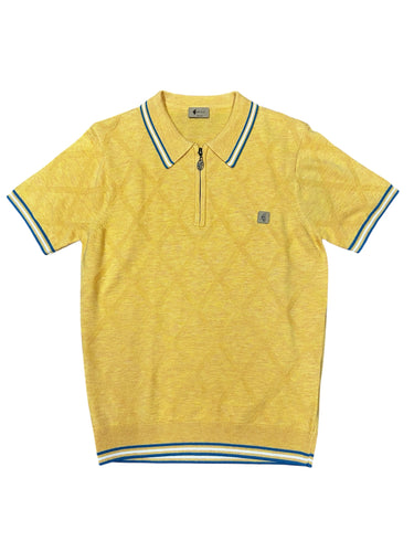 Gabicci Vintage Moore Knitted Polo Top Pineapple