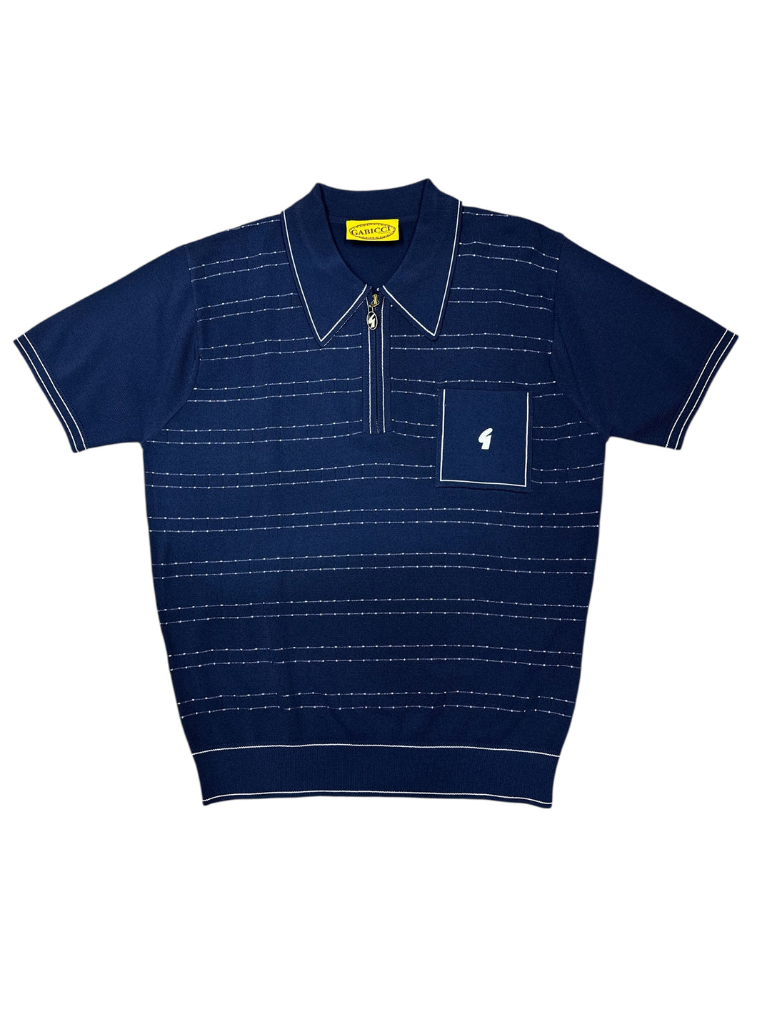 Gabicci Vintage Chris Knitted Polo Top Navy