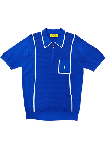 Gabicci Vintage Alfeo Knitted Polo Top Sapphire