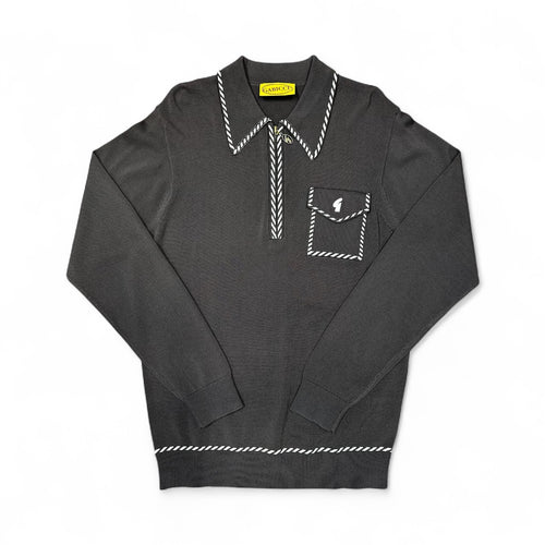 Gabicci Vintage Kiki Knitted Polo Top Brown