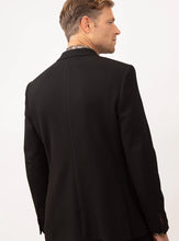 Load image into Gallery viewer, Guide London Textured Stretch Jersey Blazer Navy