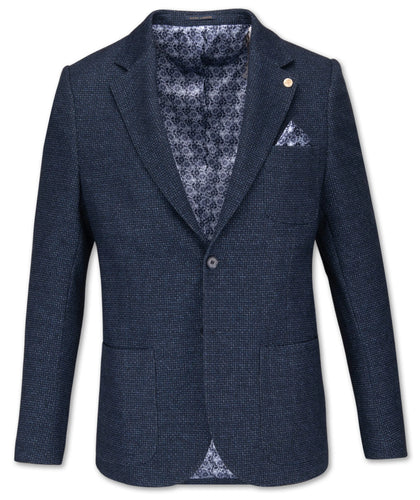 Guide London Patterned Jersey Blazer Navy