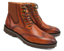 Load image into Gallery viewer, Sergio Duletti Kalvin Brogue Boots Brown