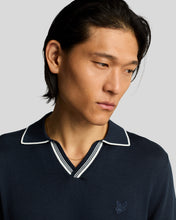 Load image into Gallery viewer, Lyle and Scott Tipped Knitted Polo Top Navy