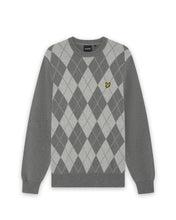 Load image into Gallery viewer, Lyle and Scott Argyle Knit Jumper Grey