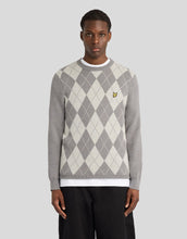 Load image into Gallery viewer, Lyle and Scott Argyle Knit Jumper Grey