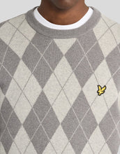 Load image into Gallery viewer, Lyle and Scott Argyle Knit Jumper Grey