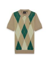 Load image into Gallery viewer, Lyle and Scott Archive Argyle Knit Polo Camel