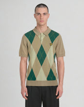 Load image into Gallery viewer, Lyle and Scott Archive Argyle Knit Polo Camel