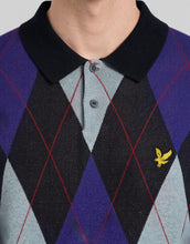 Load image into Gallery viewer, Lyle and Scott Archive Argyle Knit Polo Navy