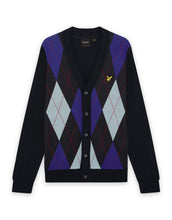 Load image into Gallery viewer, Lyle and Scott Archive Argyle Cardigan Navy