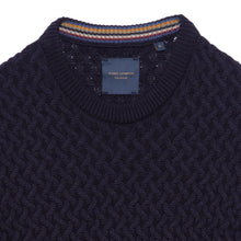 Load image into Gallery viewer, Guide London Basket Weave Textured Jumper Navy