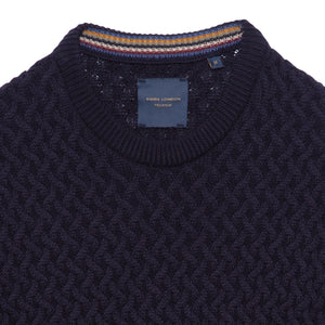 Guide London Basket Weave Textured Jumper Navy