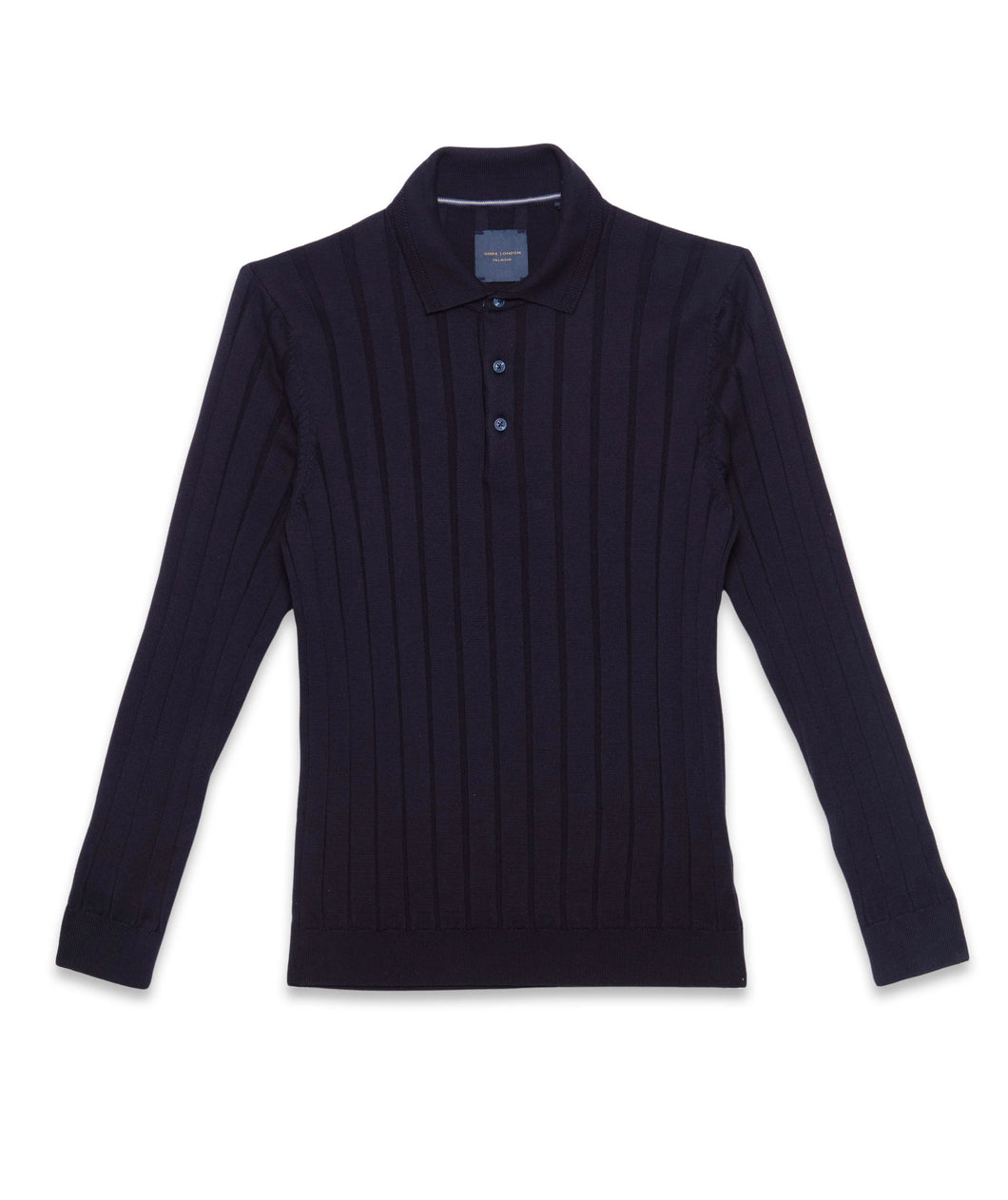 Guide London Stripe Pattern Knitted Polo Top