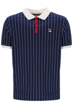 Load image into Gallery viewer, Fila BB1 Classic Striped Polo Top Navy