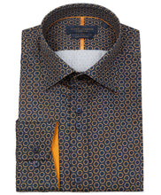 Load image into Gallery viewer, Guide London Geometric Pattern Print Shirt Navy